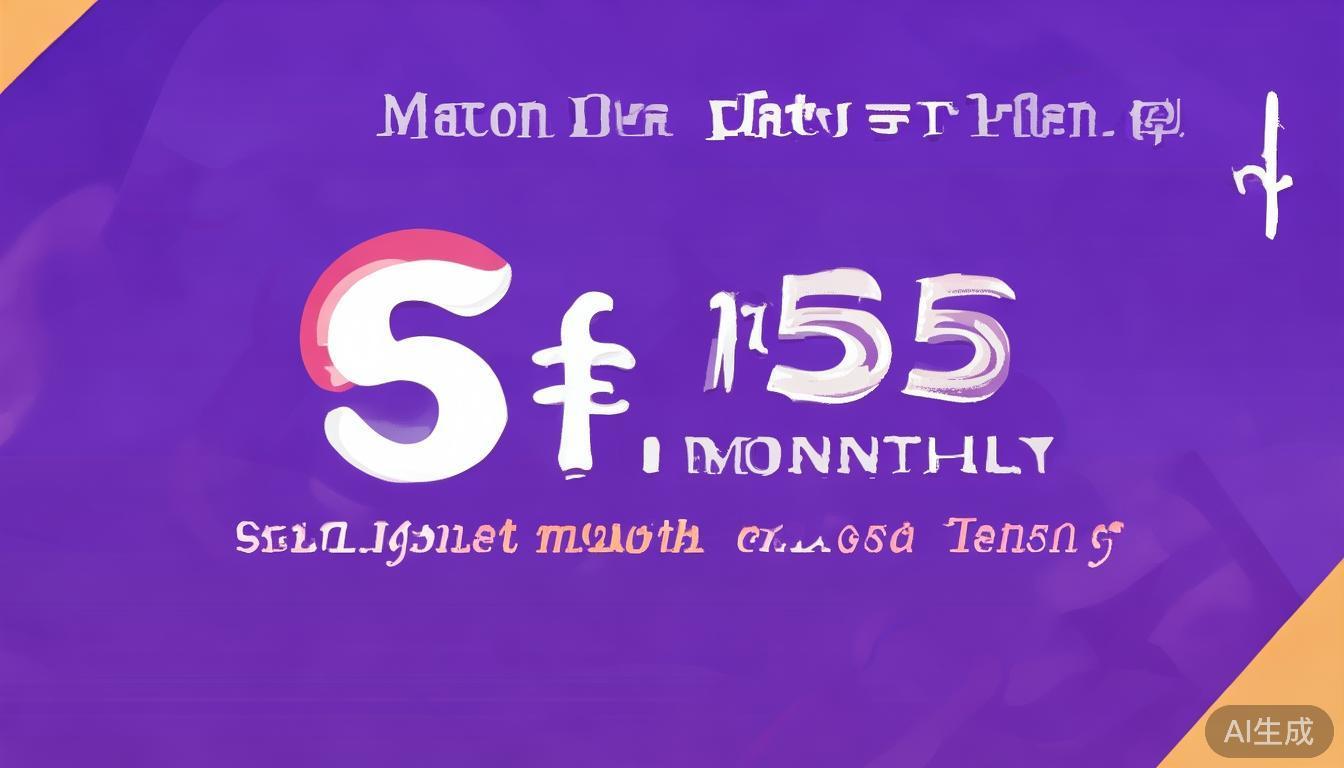 月付套餐：价格通常在每月¥55左右，适合短期试用或